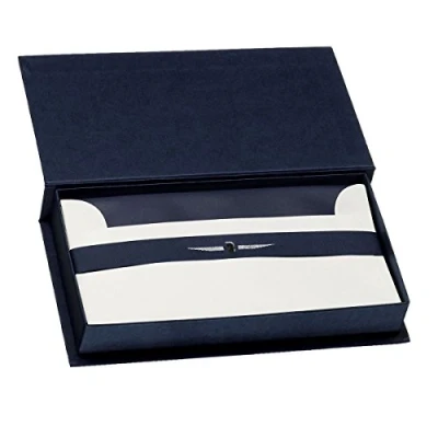 Obrázek Rössler Papier 1056831009 Kartenkassette DL/DL, 15/15, Paper Royal, blau/weiß gerippt