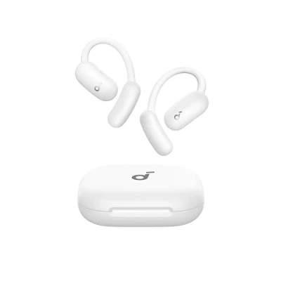 Obrázek soundcore AeroFit 2 od Anker, sluchátka Open Ear, překlad KI, přizpůsobitelné ušní oblouky, pevné držení, hluboké basy, Hi Res audio, doba hraní 42 h, Bluetooth 5.4, bezdrátové nabíjení, IP55, jasné
