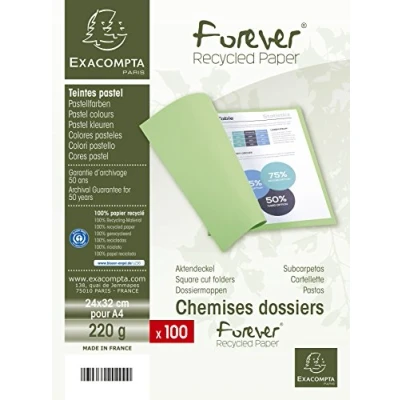 Obrázek Exacompta Balení 410002E (se 100 kryty na spisy Forever, z recyklovaného kartonu 250 g, DIN A4, 21 x 29,7 cm) písková