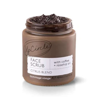 Obrázek UpCircle Kaffee Gesichtspeeling Zitrusmischung für normale und trockene Haut 100 ml Sheabutter, Kokosnuss + Hagebuttenöl natürliches, veganes weiche, glatte