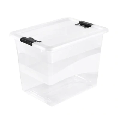 Obrázek keeeper Úložný box s víkem a posuvným uzávěrem, 39,5 x 29,5 30 cm, 24 l, Cornelia, transparentní