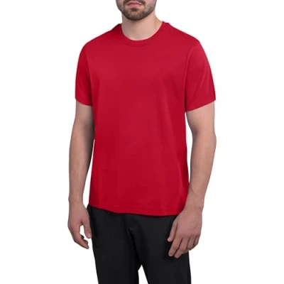 Obrázek HRM pánské luxusní Roundneck Tee Premium tričko s kulatým výstřihem ze 100% biobavlny základní lze prát do 60 C Vysoce kvalitní a udržitelné oblečení, červená