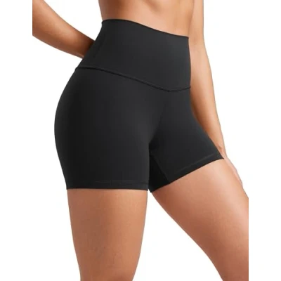 Obrázek CRZ YOGA Butterluxe dámské cyklistické kalhoty krátké sportovní s vysokým pasem jóga letní šortky běžecké fitness 6. 3/10/15/20 cm, černá, 34