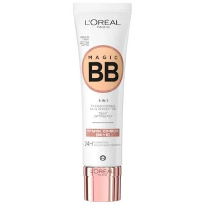 Obrázek L&#039;Oréal Paris Tónovaný denní krém, pro vlhkost 24h a stejnoměrnou pleť, optimalizátor pleti Magic BB č. 03 Medium Light (středně světlá), 1 x 30 ml