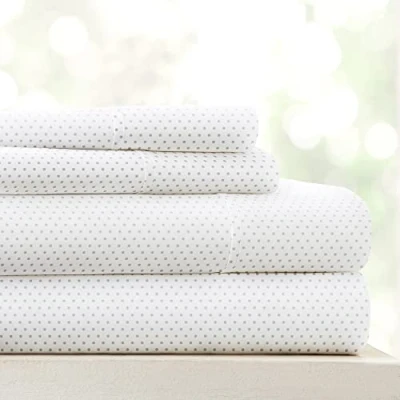 Obrázek Linen Market 4 teiliges California King Bettwäsche Set (grau gepunktet) Schlafen Sie besser als je zuvor mit diesen ultraweichen und kühlenden Bettlaken für Ihr Cal Size Bett tiefe Tasche