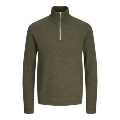 Obrázek JACK&amp;JONES Herren Jprbluchrister Knit Half Zip Strickpullover, Olive Night/Detail:Melange, Medium