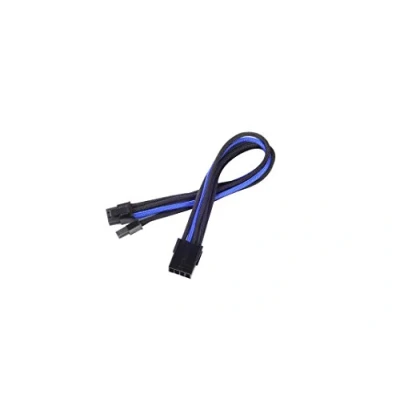 Obrázek SilverStone SST PP07 PCIBA prodlužovací kabel síťového zdroje 25 cm 8pin na PCI E 6+2pin, černá/modrá