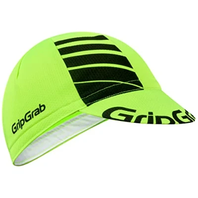 Obrázek GripGrab Lehká letní Cyklistická čepice s UV ochranou jízdní kolo pod helmu Retro síťovina Ochrana proti mouchám čepice, Žlutá Hi Vis/Černá