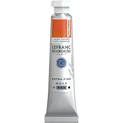 Obrázek Lefranc Bourgeois 404930 extra jemná olejová barva v umělecké kvalitě z vysoce kvalitních pigmentů, živé barvy, vysoká stálost na světle, 20 ml tuba žlutá borange bez kadmia
