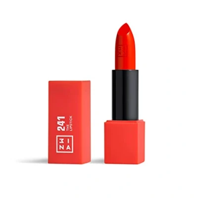Obrázek 3INA MAKEUP The Lipstick 241 Intense červená rtěnka matná s vitaminem E a bambuckým máslem Dlouhotrvající vysoce pigmentovaný krém vanilková vůně Vegan Cruelty Free