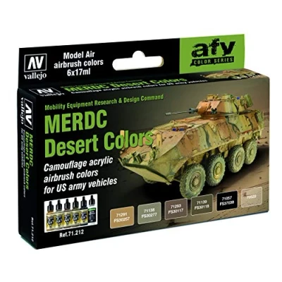 Obrázek Vallejo 071212 sada barev, vojenská armáda MERDC, 6 x 17 ml