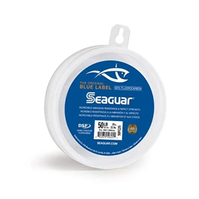 Obrázek Seaguar Unisex dospělí 50FC25 Blue Label se slanou vodou a fluoruhlíkovou šňůrou, průměr 0,66 cm, testováno 22,7 kg, m, transparentní, bezbarvá, 50 Pounds/25 metrů