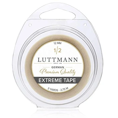 Obrázek LUTTMANN® extreme Tape Premium Quality Hold lepicí páska váleček Lacefront transparentní pro vlasové systémy, příčesky, paruky, Toupets &amp; Extensions v různých velikostech (12 mm x
