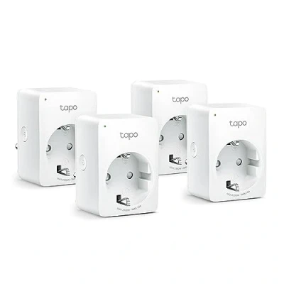 Obrázek TP Link Tapo Smart Wi Fi zásuvka, Alexa zásuvka 4 ks, Home WiFi příslušenství, funguje s Alexa, Google Home, Tapo, hlasové ovládání, dálkový přístup, není nutný žádný rozbočovač, mini