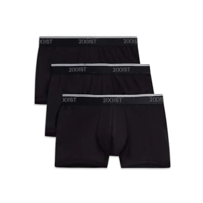 Obrázek 2(x)ist Pánské Cotton Stretch No Show Trunk 3 Pack plavky (3 ks v balení) balení m černá/černá/černá.