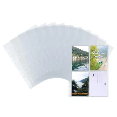 Obrázek HERMA 7695 fotoobaly na pořadače, 10 kusů, x 15 cm, 4 dělené přihrádky, oboustranně viditelné, fotofan obaly fotoshledy sběratelské pohlednice prospekty s euroděrováním,