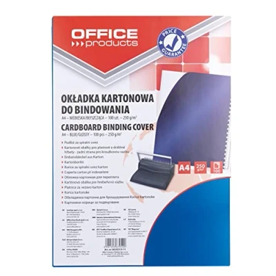 Obrázek Office Products 20232515 11 Deckblaetter na zavázání Karton, A4, 250 g/qm, lesklý, 100 ks, tmavě modrá