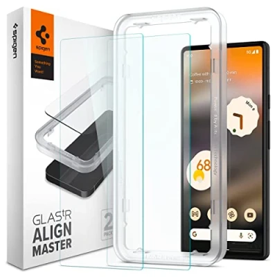 Obrázek Spigen Tvrzené Sklo Ochrana Obrazovky s Montageframe Google Pixel 6a 2 Balení