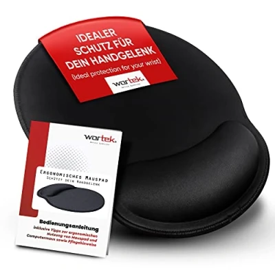 Obrázek wortek Podložka pod myš s gelovým polštářem z paměťové pěny 23 x 26 cm ergonomická podložkou zápěstí prošité hrany ruku