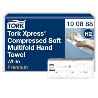 Obrázek Tork Xpress komprimované měkké vícebarevné papírové ručníky H2, Premium, 2vrstvé, skládané M, velké, 12 170 ubrousků, 100888