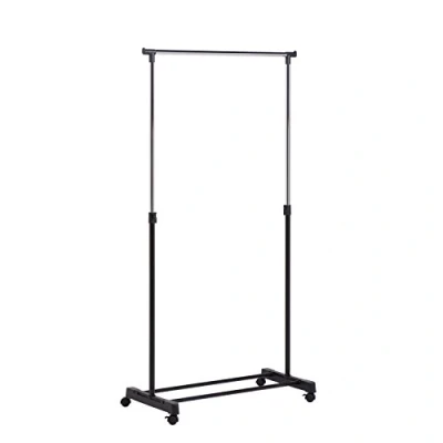 Obrázek Honey Can Do GAR 01122 věšák na šaty, nastavitelná výška, pochromovaný/černý, kov, černý, 5,7149 x 15,24 86,36 cm