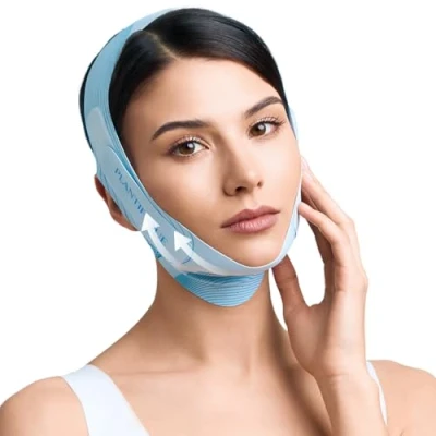 Obrázek PLANTIFIQUE maska pod bradu s dvojitou bradou opakovaně použitelná prodyšná obličejová V Line Chin Strap Shape Face Mask
