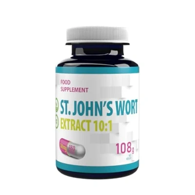 Obrázek Třezalka tečkovaná (St John&#039;s Wort) 5,000 mg ekvivalent (500 extraktu 10:1) 180 veganských kapslí, laboratorně testováno, vysoká dávka