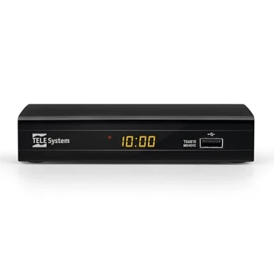 Obrázek Tele System Digital Terrestrial Decoder TS6815/02 DVB T2 HEVC 10 bit HD HDR HLG Technologie AUTOSCAN und LCN für logische Senderreihenfolge Aktualisiertes EPG Media Player Fernbedienung inklusive
