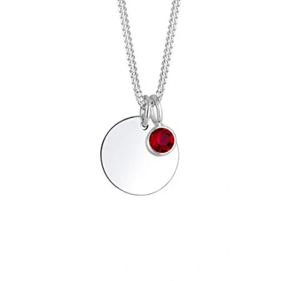 Obrázek Elli Dámský pravý šperk řetízek kámen narození duben s krystaly Swarovski ze sterlingového stříbra 925 délka 45 cm, Fazetový brus, Krystal