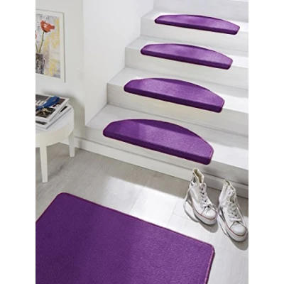 Obrázek Hanse Home Rohože na schody Fancy schodišťový koberec, samolepicí bezpečnostní koberec fialová, cca 23 x 65 cm, 15 kusů