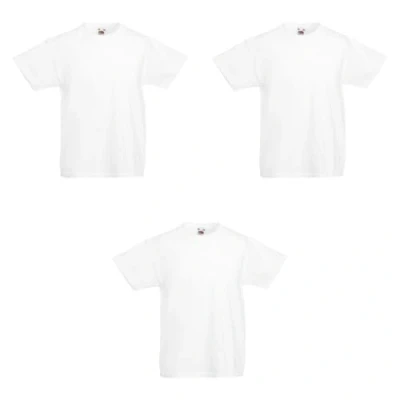 Obrázek GIDUTEX Balení 3 ks dětských triček od Fruit of The Loom Original T Unisex, bílá