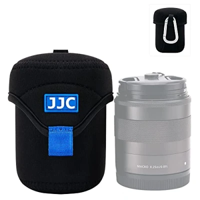 Obrázek JJC Spiegellose Objektivtasche Schutzhülle für Canon, Fuji, Olympus, Nikon, Sony Objektive, weiches Neopren, wasserabweisend, mit Karabiner (Innengröße 6,6 x 7,9 cm)