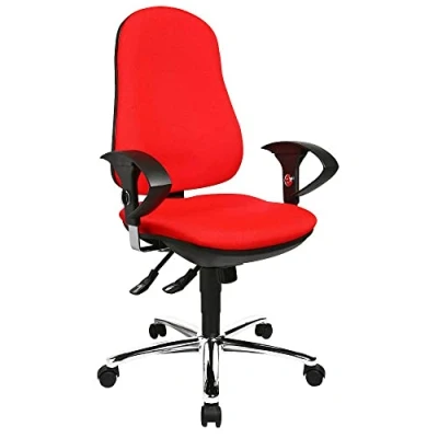 Obrázek Topstar Support SY, ergonomická kancelářská židle, židle k psacímu stolu, vč. výškově nastavitelných područek, potahová látka, červená