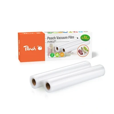 Obrázek Peach Vakuumierfolie 2 Rollen à 28x300cm Lebensmittel natürlich Frischhalten kein Foodwaste mehr geeignet für alle handelsüblichen Vakuumiergeräte PH100