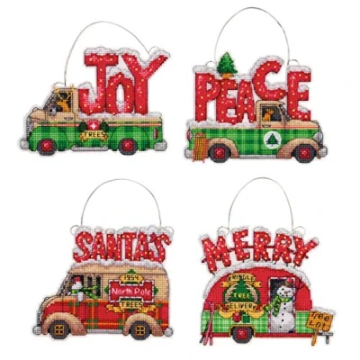 Obrázek Dimensions Ruční práce vyšívací Sada se vzorem počítání: ornamentů: Holiday Truck, plast, různé, jedna velikost