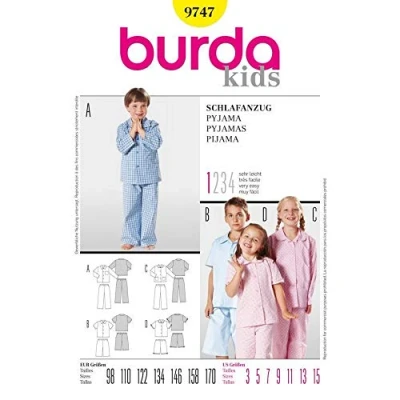 Obrázek Burda řezací vzor 9747 Pyžamo vel. 98 170