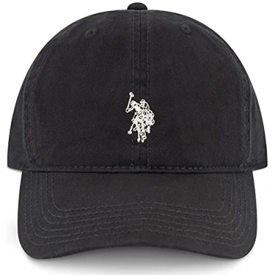 Obrázek U.S. Polo Assn. Herren US Assn Baumwolle, verstellbar, Gebogene Krempe, mit gesticktem kleinen Pony Logo Baseballkappe, Schwarz, Einheitsgröße