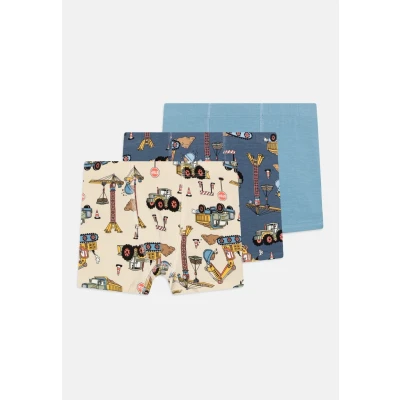Obrázek Lindex Hidden Elastic Working Trucks 3 PACK Boxerky pro děti, Velikost: 98/104, Dusty blue