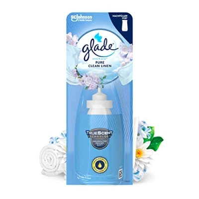 Obrázek Glade (Brise) Sense &amp; Spray náhradní náplň (pro přístroj osvěžovač vzduchu), Pure Clean Linen (Cotton) 18 ml