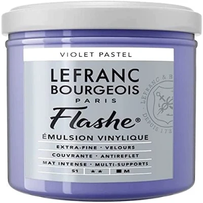 Obrázek Lefranc Bourgeois 300578 Flashe akrylová barva &amp; vinylová barva, vysoce pigmentovaná, elastická, stálá na světle, odolná proti stárnutí, matná, pro vnitřní i venkovní použití, květináč 125 ml pastelová fialová