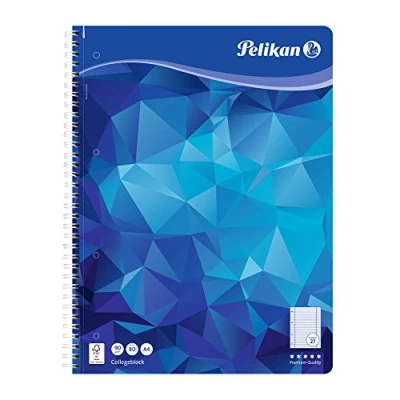 Obrázek Pelikan 100076 spirálový blok A4, 80 listů, linkování 27 (linkovaný), školní psací papír, 90 g/m², FSC Mix, bílý