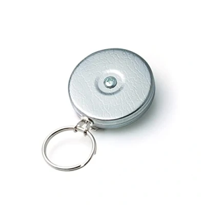 Obrázek KEY BAK Original Stahlseil einziehbarer Schlüsselanhänger mit einem 121,9 cm langen Edelstahlkabel, Chrom Vorderseite, Stahl Gürtelclip, 227 g. Rückzug, Spaltring