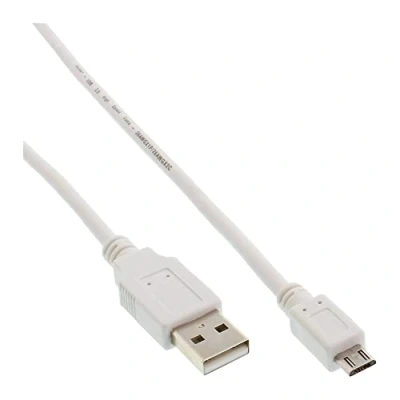 Obrázek InLine 31715W Micro USB 2. 0 kabel, A konektor na B konektor, bílý, 1,5 m