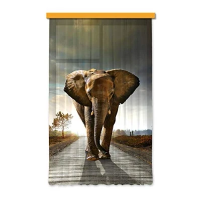 Obrázek Záclona/závěs FCS L 7507, slon, 140 x 245 cm, 1 díl&quot;
