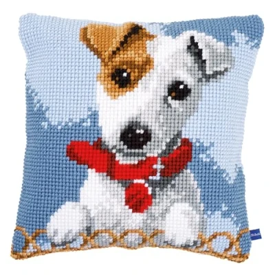 Obrázek Vervaco Kreuzstichkissen Jack Russel Mehrfarbig