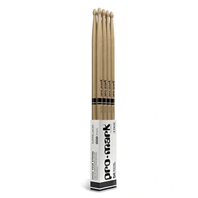Obrázek ProMark paličky na bicí tyčinky klasický vpřed Hickory 5A Drum Sticks Wood for Adults &amp; Youth Oválný dřevěný hrot Buy 3 Paars Get 1 Free