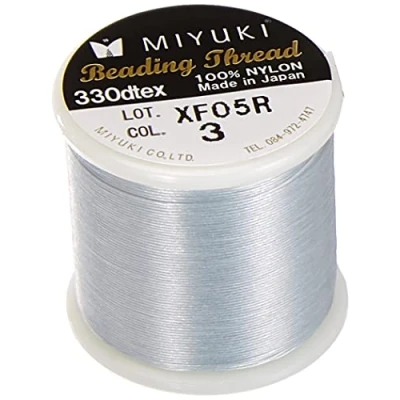 Obrázek Rayher Hobby 89300606 řadová příze pro rocaille, stříbrná, cívka 50 m, tloušťka 0,27 mm ø, ideální Delica rocailles 1,6 mm, perlová strunová 100% nylon, extrémně tenká a odolná proti