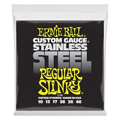Obrázek Ernie Ball Regular Slinky Stainless Steel Wound struny na elektrickou kytaru, tloušťka 10 46