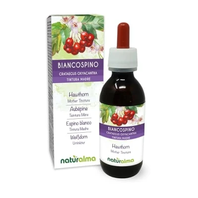 Obrázek Hloh (Crataegus oxyacantha) květy a listy tinktura bez alkoholu Naturalma tekutý extrakt kapky 120 ml doplněk stravy Veganský