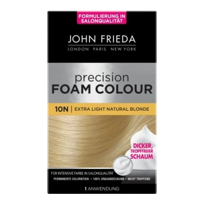 Obrázek John Frieda Precision Foam Colour, velmi světlá blond, permanentní zbarvení ve formě pěny, perfektní rovnoměrné pokrytí, pro 1 použití, žlutá, kus (balení ks)